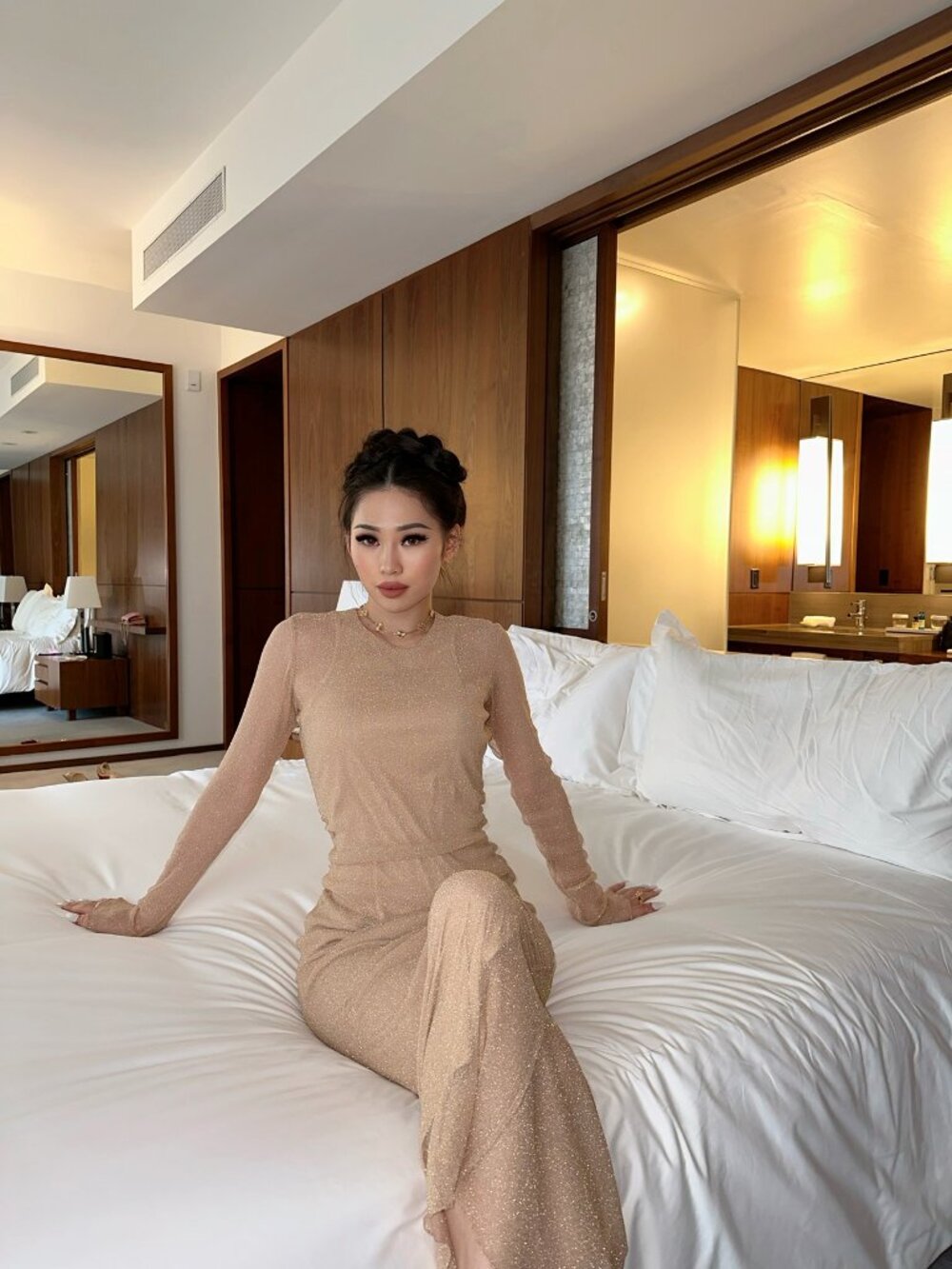 ZARA Gold Shimmery Maxi Dress